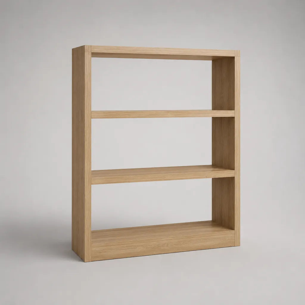 Bücherregal Standregal aus MDF mit Eichedekor, 4 Ebenen, Natur, 120 × 80 × 30 cm (H × B × T)