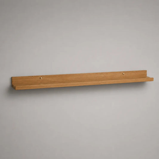 Bilderleiste Wandregal aus massivem Eichenholz, Naturbraun, 120 × 10 × 8 cm