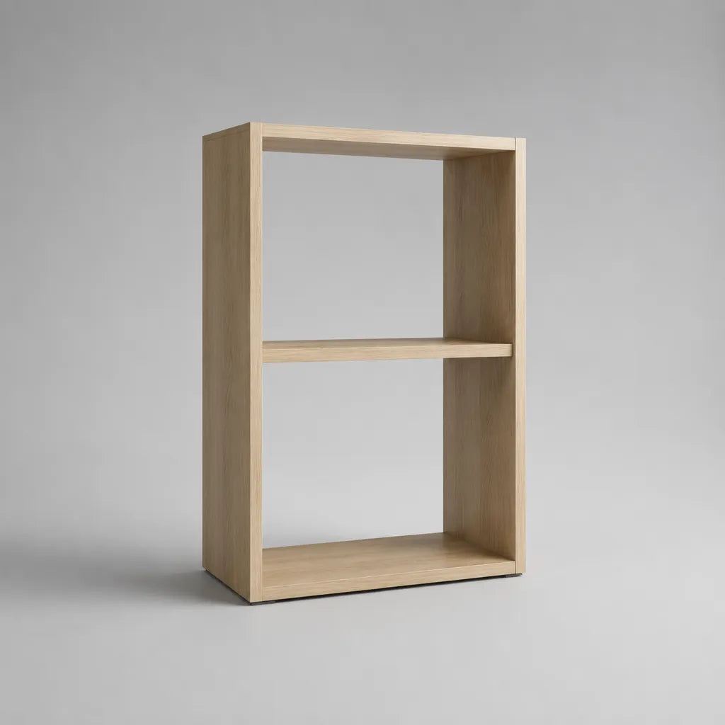 Standregal Bücherregal aus melaminharzbeschichteter Spanplatte, 2 offene Fächer, Eiche Natur, 50 × 30 × 80 cm
